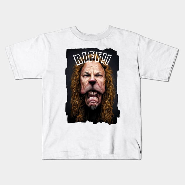 Caricature Of Riff Master James Hetfield As The Cowardly Lion Kids T-Shirt by TMBTM